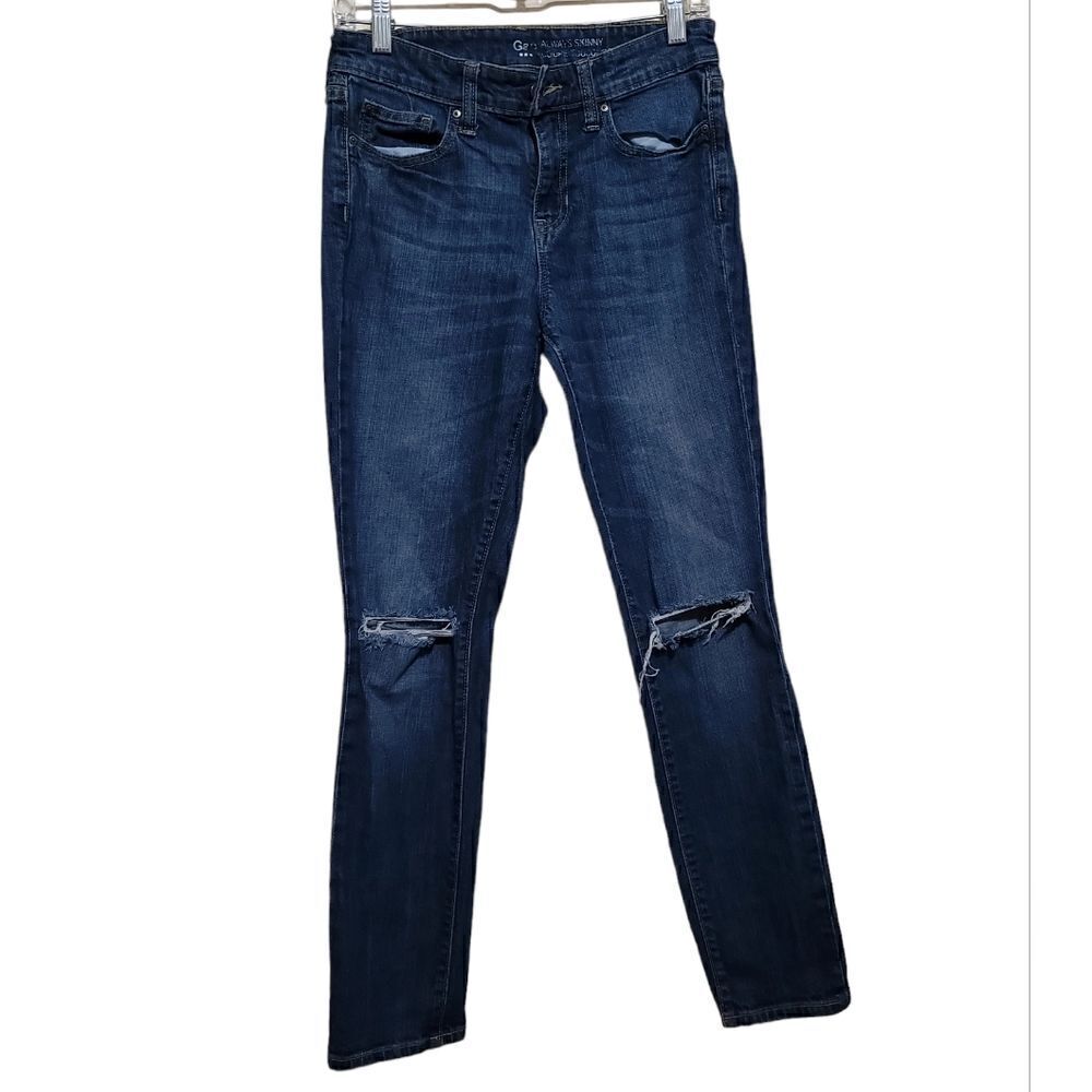Gap Women's Distress Skinny Blue Jeans Sz 27